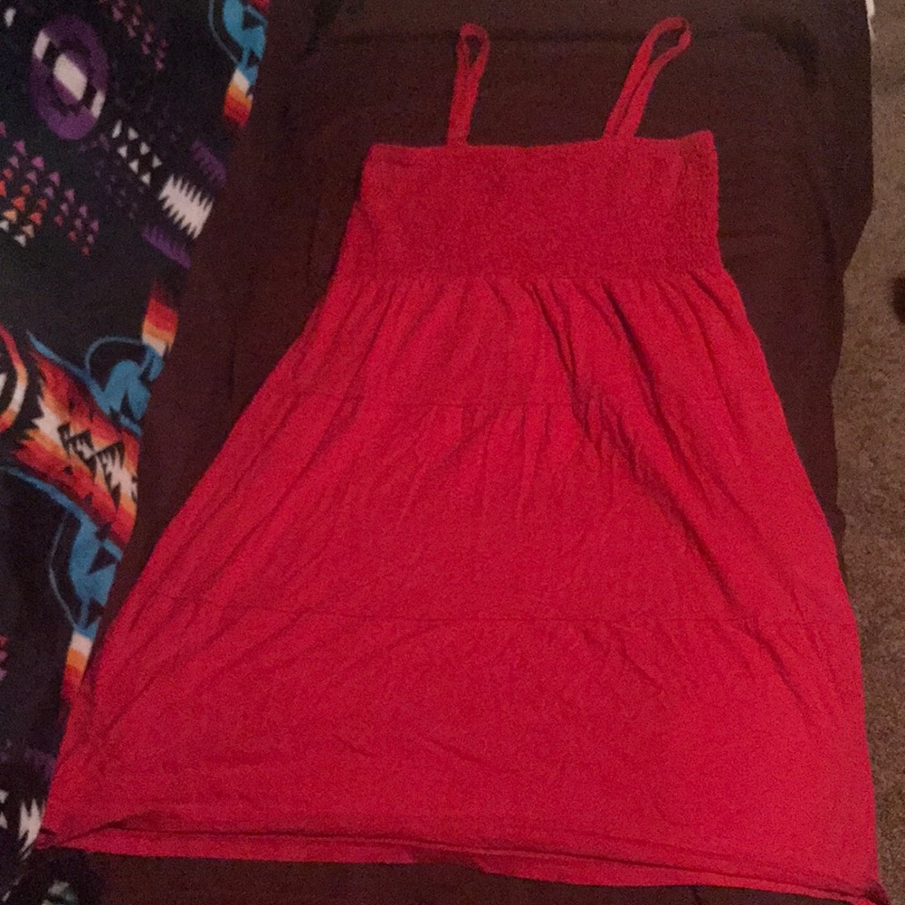 Red Faded Glory A-Line sundress ruched bust